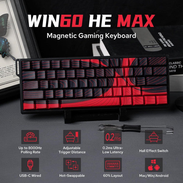 AULA WIN60 HE MAX Red Topographic (Magnetic Switch) AULA WIN60 HE MAX Red Topographic (Magnetic Switch)